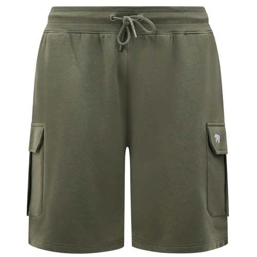 D555 Wigan Fleece-Cargoshorts mit elastischem Bund, Khaki